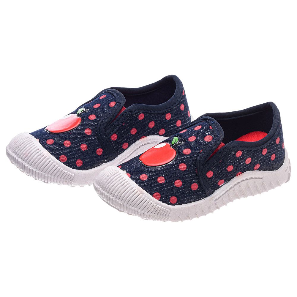 Red best sale casual shoes